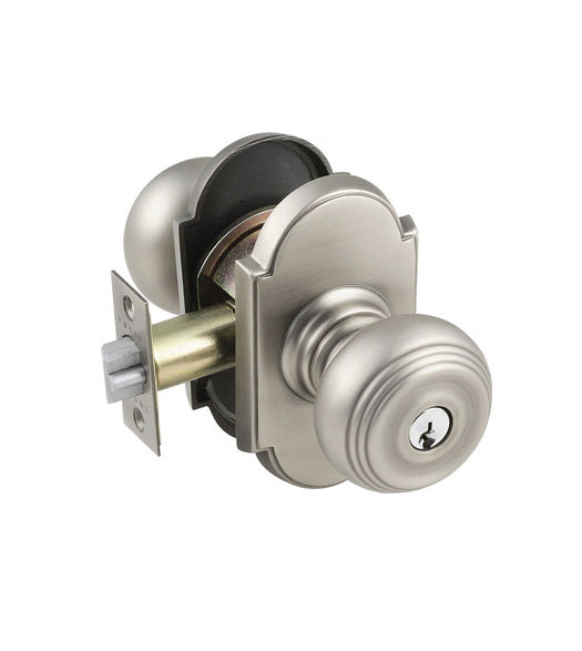 Keyed Waverly Knobset with Arched Rosette, Emtek 5108W