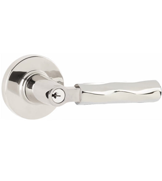 Tribeca Keyed Lever with Disk Rose, Emtek 5115KLSTR