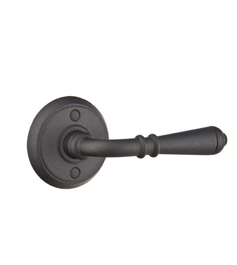 Normandy Wrought Steel Lever with Round Rosette, Emtek 7052N