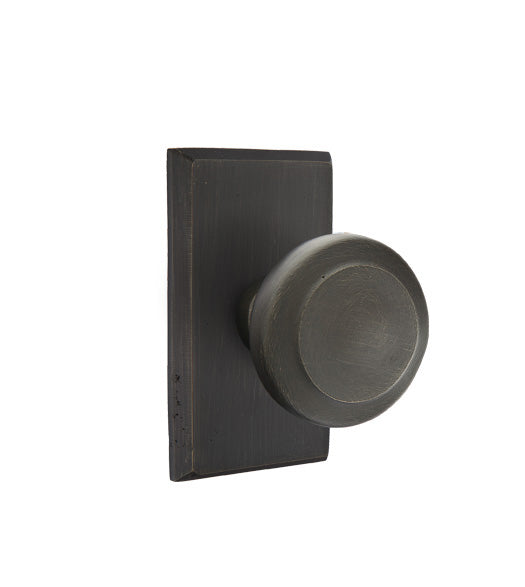 Butte Knob with Rectangular Rose, Emtek 7054BU