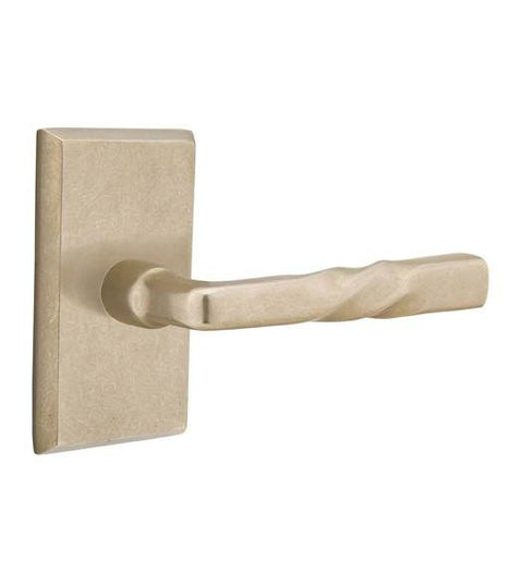 Sandcast Bronze Montrose Lever with Rectangular Rose, Emtek 7054MT