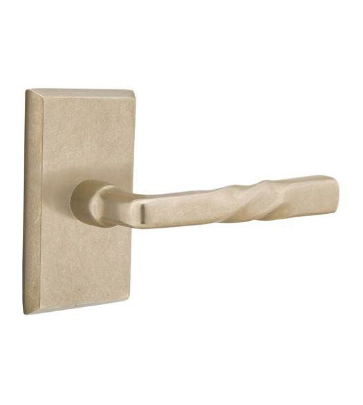Sandcast Bronze Montrose Lever with Rectangular Rose, Emtek 7054MT