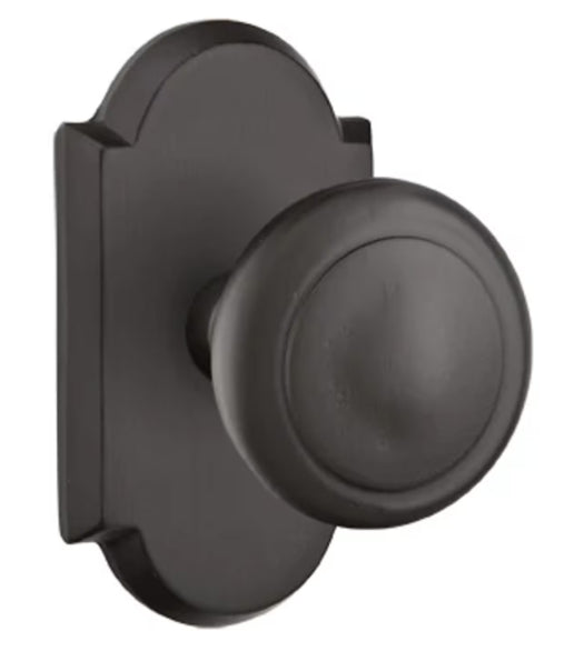 Sandcast Butte Knob with Arched Rose, Emtek 7058BU