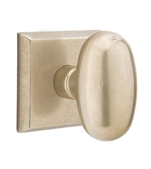 Sandcast Egg Knob with Square Rose, Emtek 7061BZEG