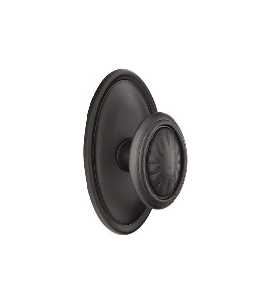 Cast Bonze Parma Knob with Oval Rose, Emtek 70514PA
