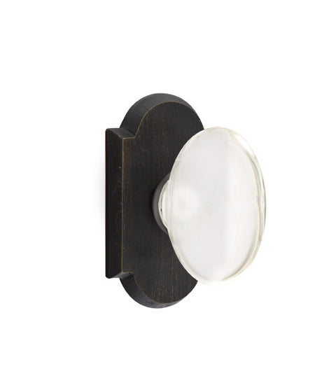 Hampton Clear Crystal Knob with Arched Rosette, Emtek 7058HT