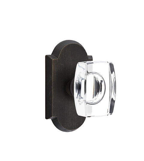 Windsor Clear Crystal Knob with Arched Rosette, Emtek 7058WS