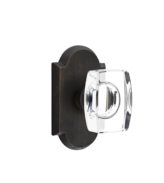 Windsor Clear Crystal Knob with Arched Rosette, Emtek 7058WS