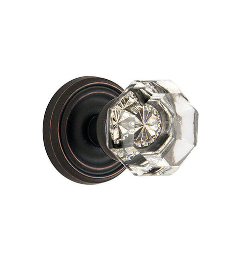 Old Town Clear Crystal Knob with Regular Rosette, Emtek 8050OT