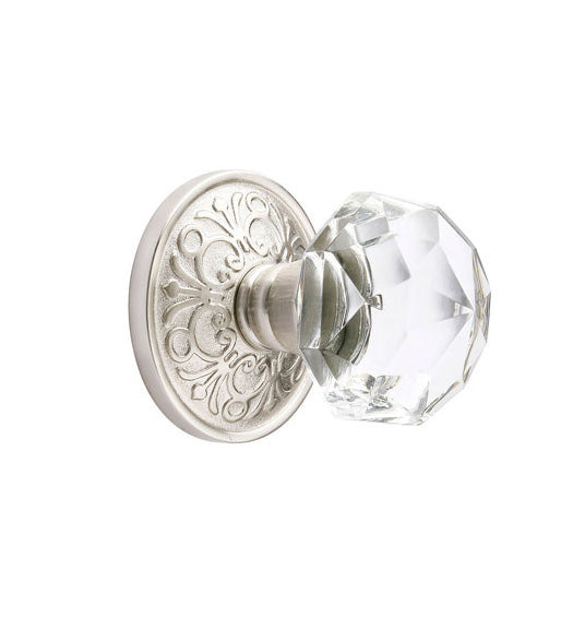 Diamond Crystal Knob with Lancaster Rose, Emtek 8056CK