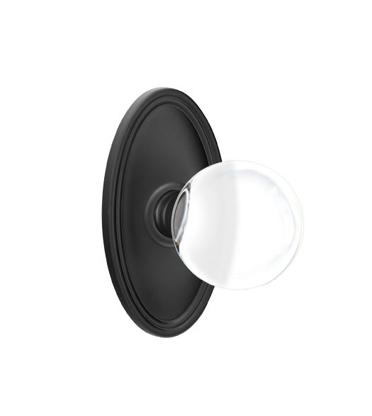 Clear Crystal Bristol Knob with Oval Rose, Emtek 8520BL