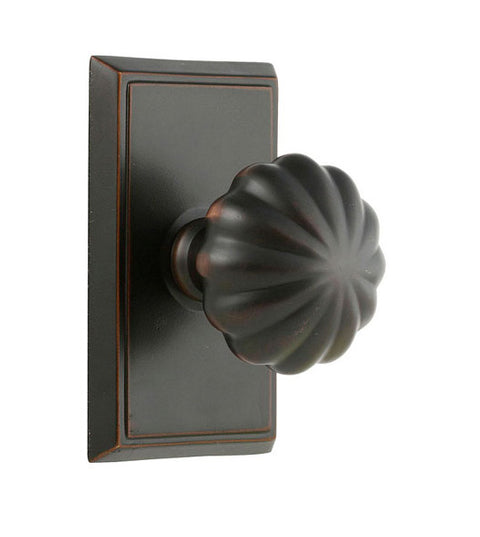Melon Knob with Rectangular Rose, Emtek 8521MN
