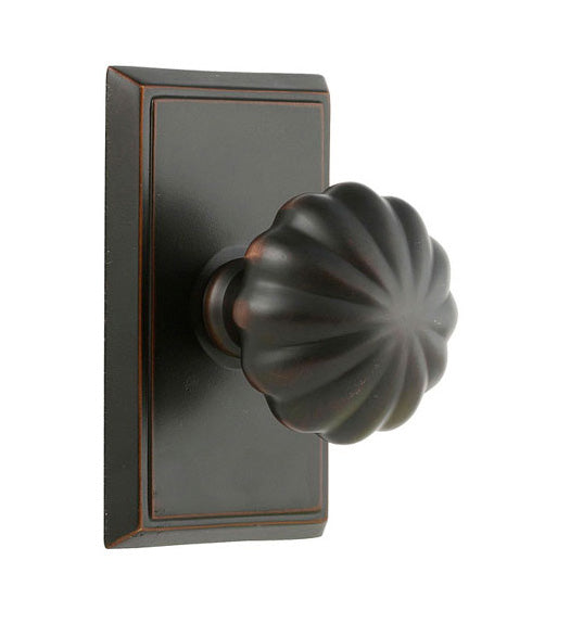 Melon Knob with Rectangular Rose, Emtek 8521MN