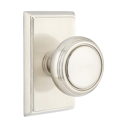 Norwich Knob with Rectangular Rose, Emtek 8521NW