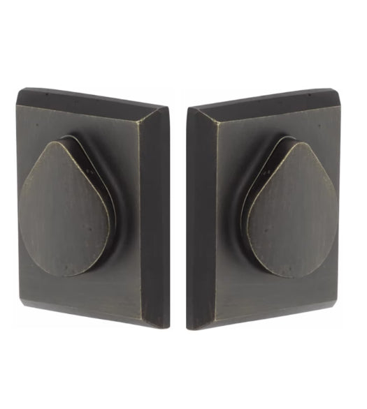 Rustic Modern Rectangular Sandcast Bronze Double Cylinder Deadbolt, Emtek 8377