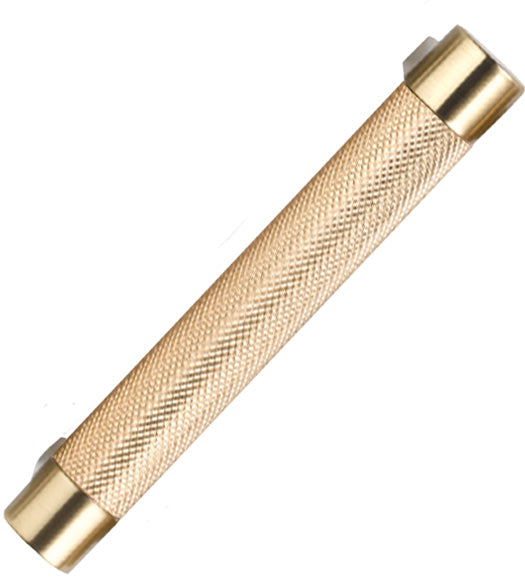 Satin Copper Knurled Cabinet Pull with Satin Brass Mounts, Emtek 84052RECUS4KNSCU