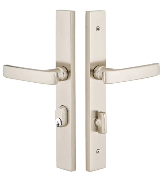 1-1/2 x 11 Modern Rectangular Brass Stretto Patio Door Trim, Emtek 8444