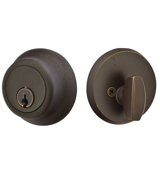 Regular Sandcast Bronze Single Cylinder Deadbolt, Emtek 8450-SB