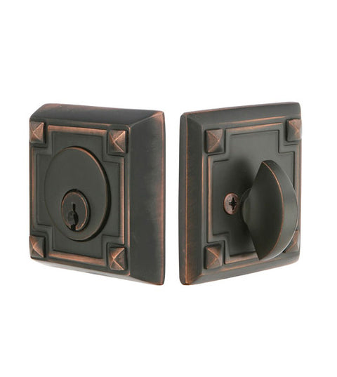 Single Cylinder Arts and Crafts Deadbolt, Emtek 8454