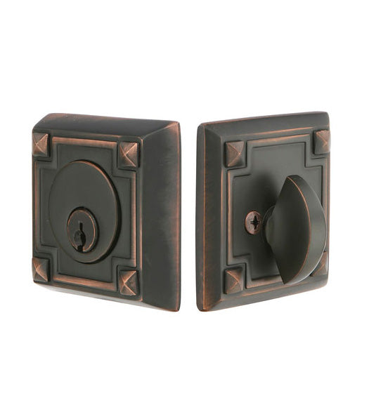 Single Cylinder Arts and Crafts Deadbolt, Emtek 8454