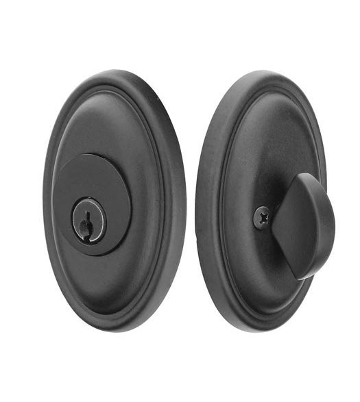 Oval Tuscany Bronze Single Cylinder Deadbolt, Emtek 8473