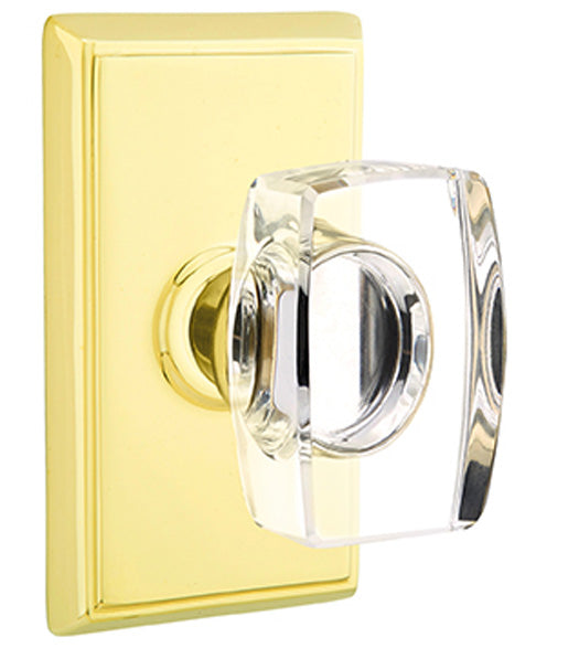 Windsor Crystal Knob with Rectangular Rose, Emtek 8521WS