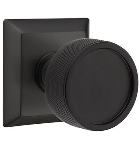 Knurled Conical Knob with Quincy Rose, Emtek 8531CCKNK