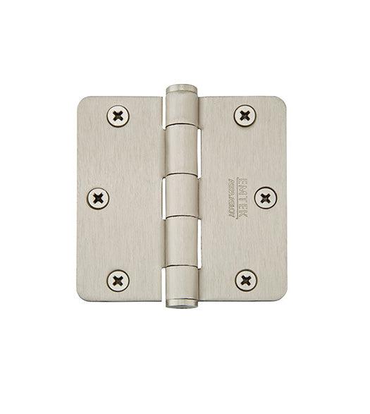 3-1/2 x 3-1/2 x 1/4 Radius Corners Brass Hinge, Pair, Emtek 96123