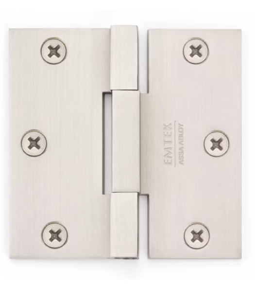 3-1/2 x 3-1/2 x Square Corner Square Barrel Brass Hinge, Pair, Emtek 96313