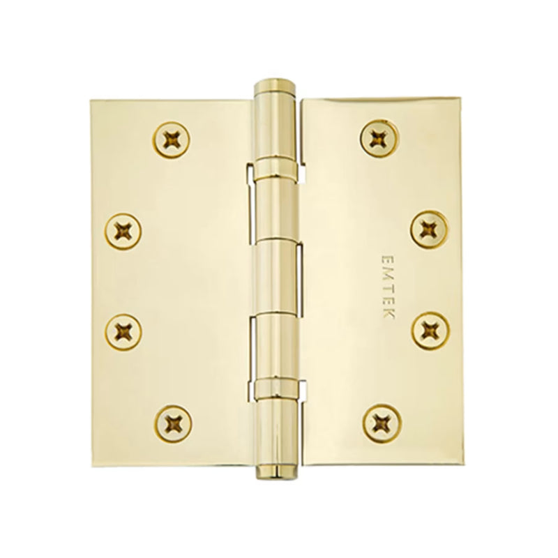 4 x 4 x Square Heavy Duty Ball Bearing Brass Hinge, Pair, Emtek 96414