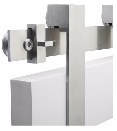 Low Profile Concealed Wheel Stainless Steel Barn Door Kit, Emtek 1303SS