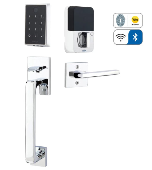 EMPowered 2 SMART Fingerprint Keypad Entry Set with Baden Grip, Emtek EMP21213