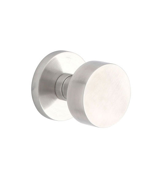 Brushed Stainless Steel Round Knob with Round Rose, Emtek S30002RNK