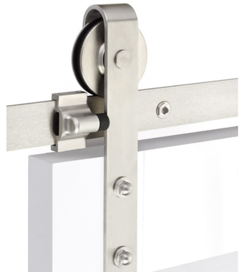 Classic Face Mount Stainless Steel Barn Door Kit, Emtek B1102SS
