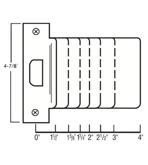 Extended Lip Stainless Steel ANSI Strike Plate