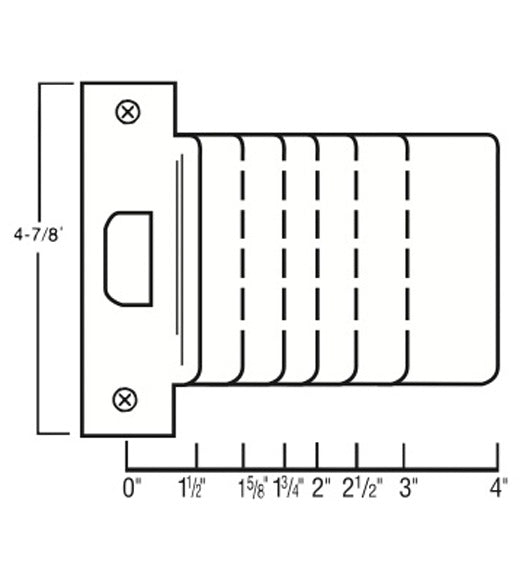 Extended Lip Stainless Steel ANSI Strike Plate