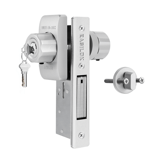Mechanical Storefront Door Lock - Patented Twist-to-Lock Keyless with No key No code- Absolute Owner Control - Drill-Fr, Easilok SM1850