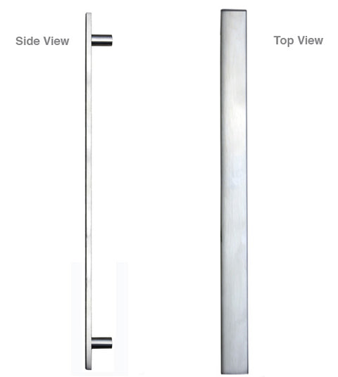 Sutter Rectangular Satin Stainless Steel Door Pull, First Impressions STR6SMTSS4BSS