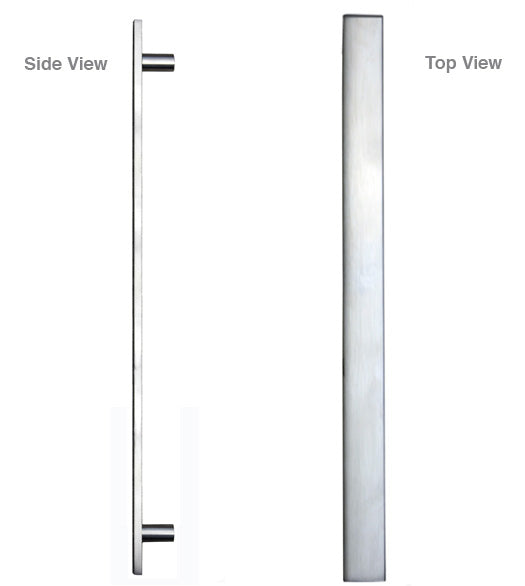 Sutter Rectangular Satin Stainless Steel Door Pull, First Impressions STR6SMTSS4BSS