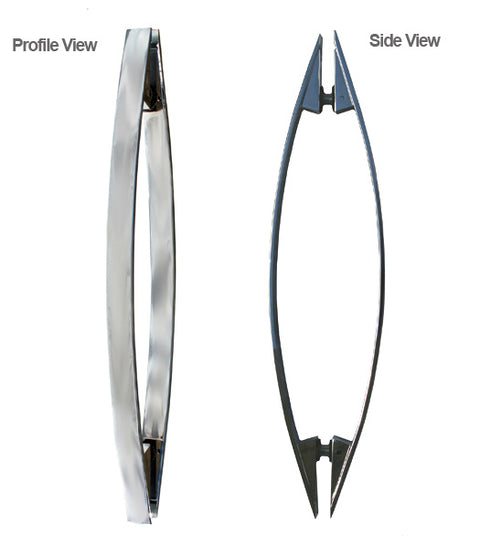 Doorware.com Contemporary Curved Shower Door Pulls, Pair, First Impressions SD-3894/413