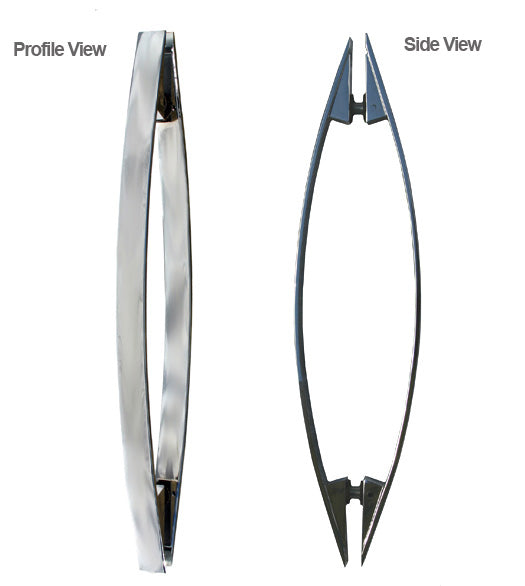 Doorware.com Contemporary Curved Shower Door Pulls, Pair, First Impressions SD-3894/413