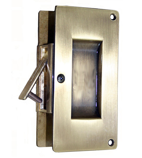 Contemporary Pocket Door Passage Set, First Impressions DRB4004BRPSG