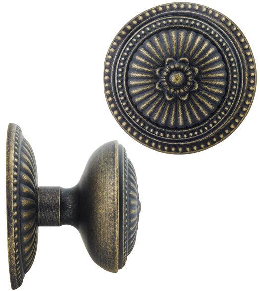 Large Floral Decorative Door Knob Pull, First Impressions BST2003SBRRR