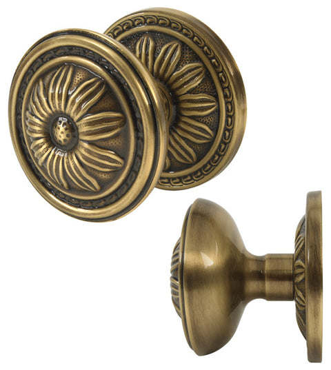 Large Decorative Flower Door Knob Pull, First Impressions BST1003SBRRR