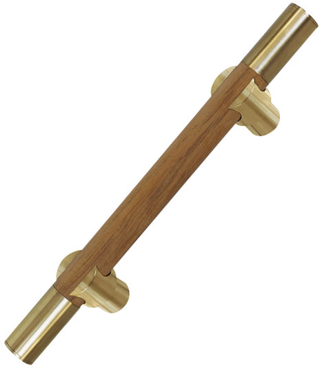 Wood Door Pull with End Caps, First Impressions CTO150SLVSBR