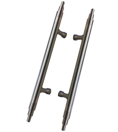 Satin Nickel Deco Design Door Pulls, Back to Back Pair