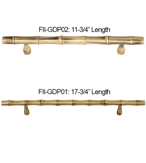 Solid Brass Bamboo Door Pull, First Impressions GDP625SBR