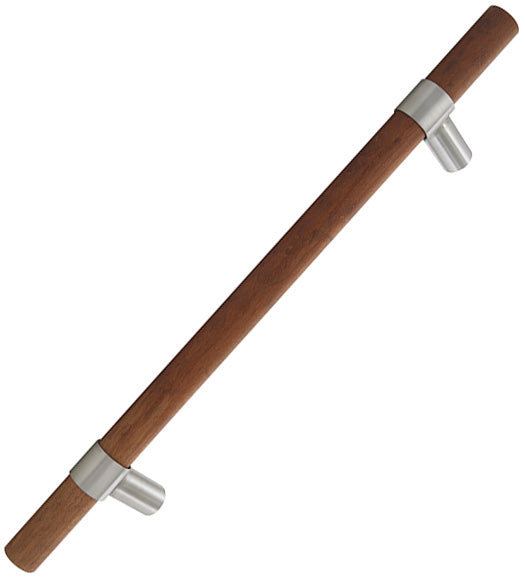 Lake 1 Inch Wooden Door Pull with Stainless Steel Wrap Around Mounts, First Impressions LKE100SS4
