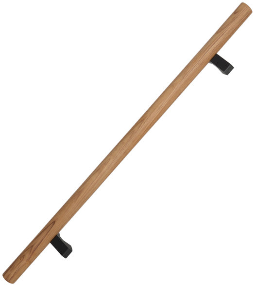 Lewis Offset Wood Door Pull with Stainless Steel Brackets, First Impressions LGN150FS4