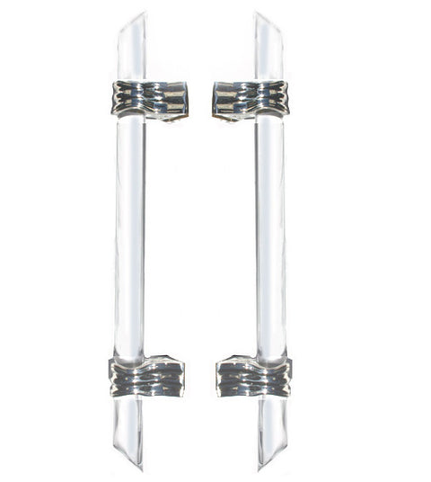 Doorware.com Large Acrylic Glass Door Pulls, Pair, First Impressions FII-SD-CUST-F